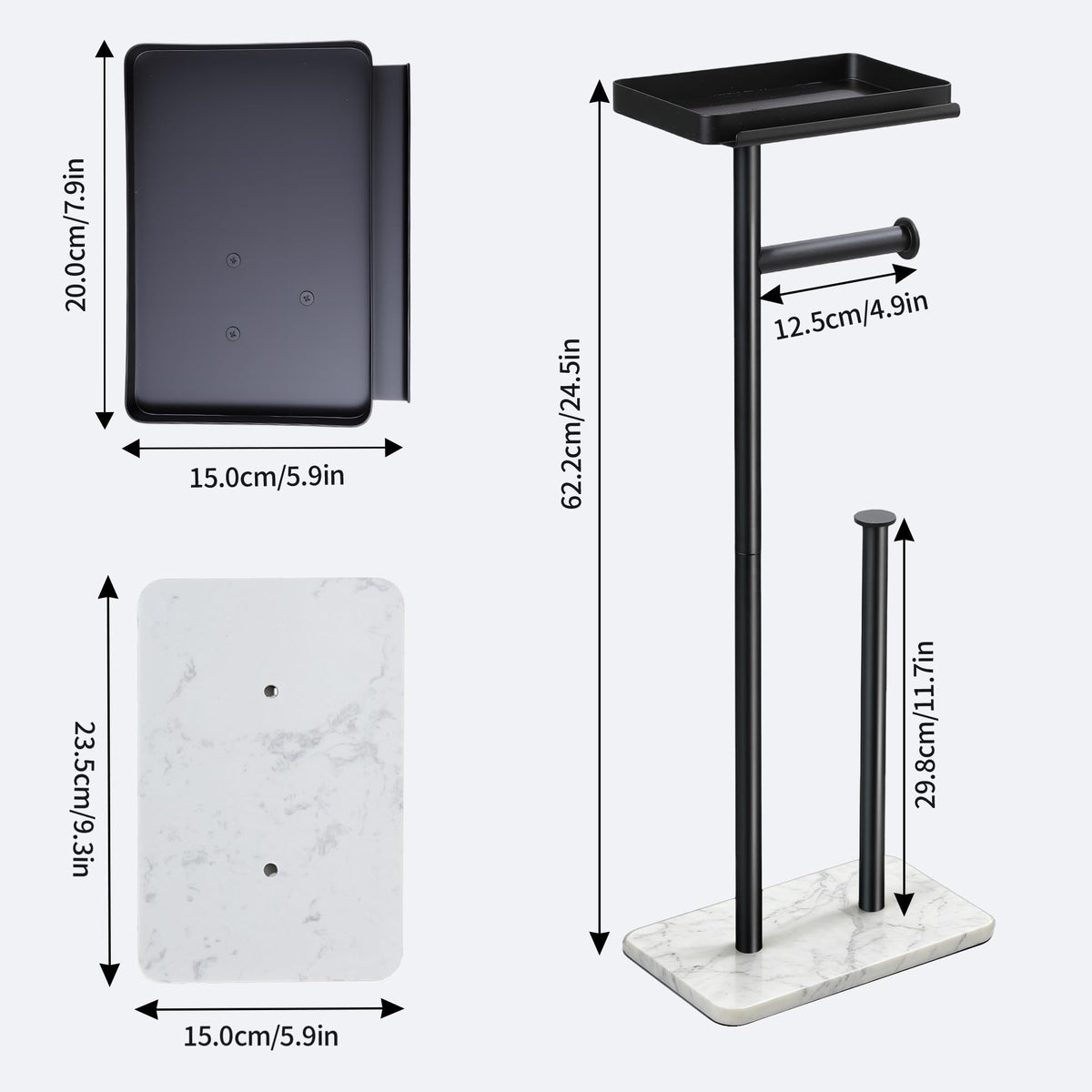 Toilet Paper Stand (Marble White)