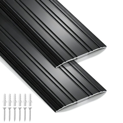 Sturdy Aluminum Door Threshold for Doorways (48''L x 3''W (2pcs) / Black)
