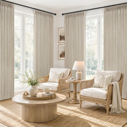 70 Inch Extra Wide Pinch Pleated Blackout Thick Curtains (Warmbeige / 70"W x 108"L (Pack of 2))