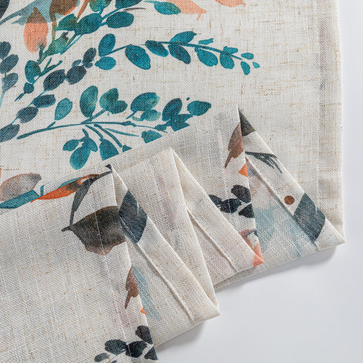 Floral Linen Curtains 72 inch Long 2 Panels Set Leaf Patterned Semi Sheer Light Filtering Privacy Farmhouse Grommet Drapes for Bedroom (B-burnt Orange / 52"W x 72"L (Pack of 2))