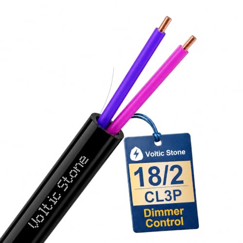 18/2 0-10V Dimming Dimmer LED Control Wire, True 18 Gauge, ETL Listed CL3P