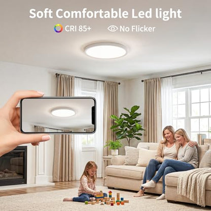15 Inch LED Flush Mount Ceiling Light (White / 15"-4Pack)