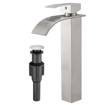 Tall Bathroom Faucet Vessel Sink Faucet with Drain