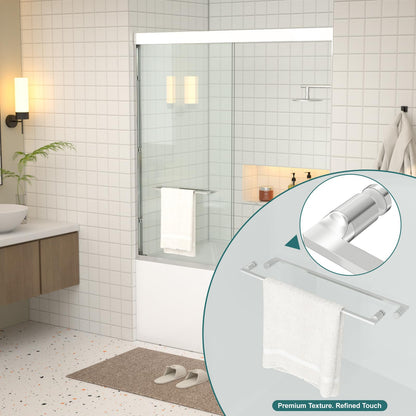 Double Sliding Glass Bathtub Shower Door 55 (Chrome / 60''x62'')