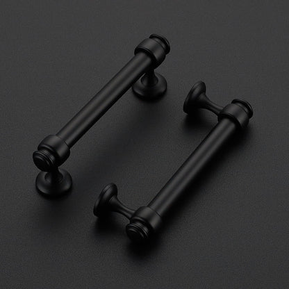 2 Pack Black Cabinet Handles (Black / 3-3/4 Inch Hole Centers)