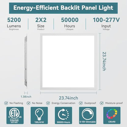 2 Pack 2x2 LED Flat Panel Light