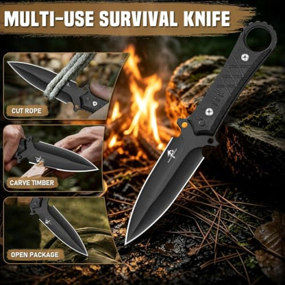 D2 Steel Tactical Fixed Blade Knife