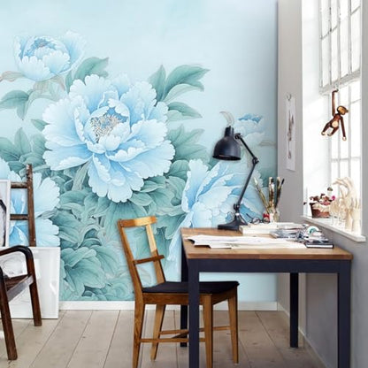 Blue Flower Cluster Realistic Style Landscape Mural Flower self (SDY-04 / 157" x 110")