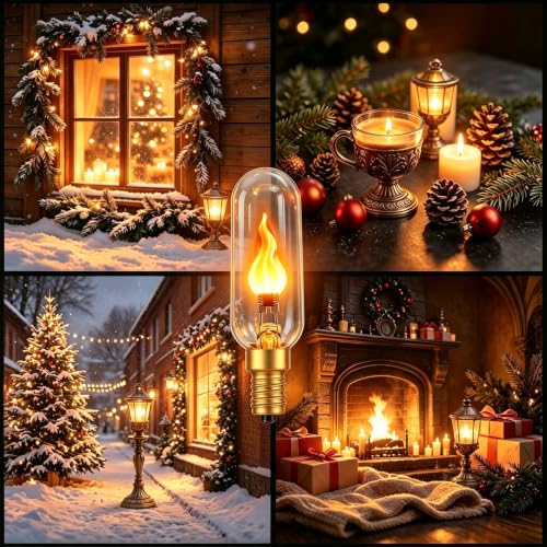Flame Light Bulb E12 LED Realistic Flickering Fire Candelabra Decor