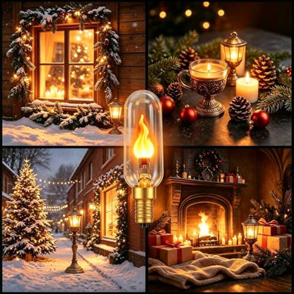 Flame Light Bulb E12 LED Realistic Flickering Fire Candelabra Decor