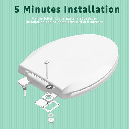 Toilet Seat Elongated (White / Elongated 18.5inch 2 PACK)