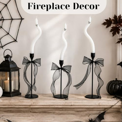 Halloween Decorations indoor (Ghost Candles With Candleholder-3pcs)