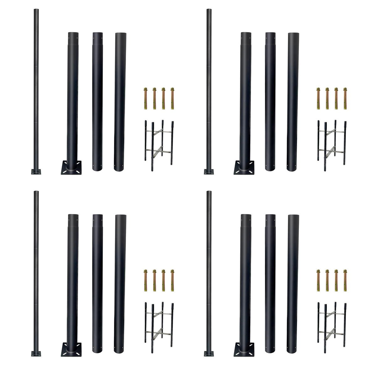 4 Pack 9.35ft Outdoor Street Light Pole (9.35 ft-4 Pack)