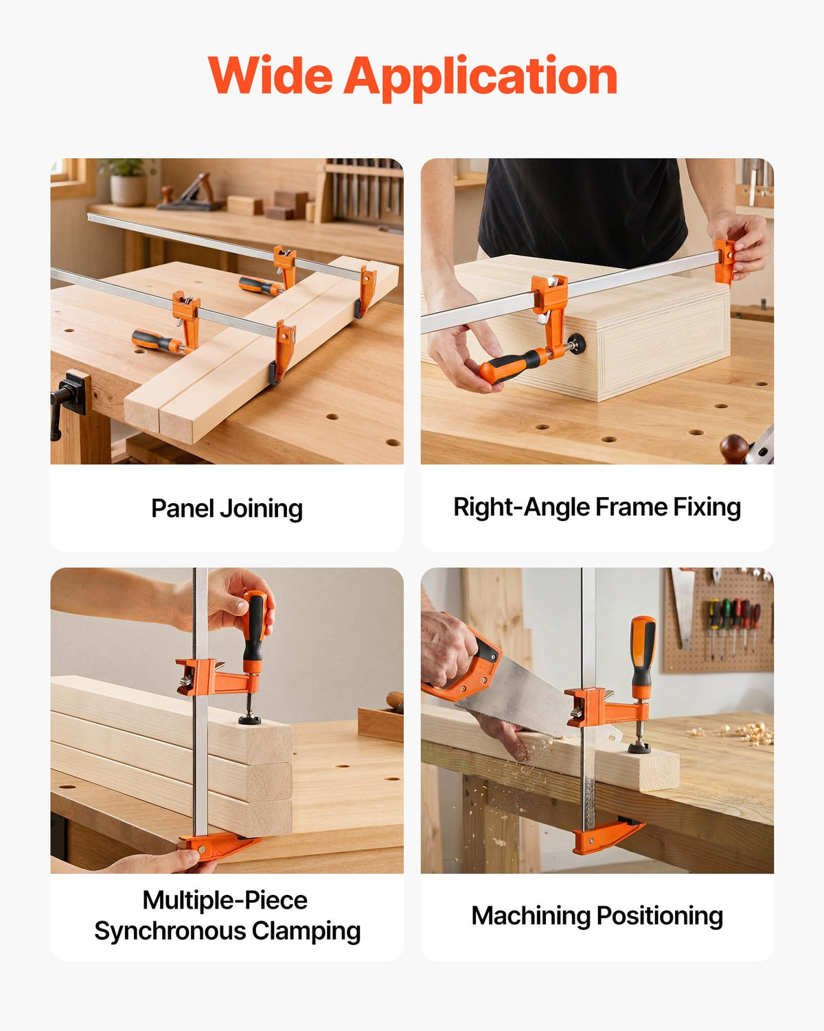 Bar Clamps for Woodworking (Medium-Duty / 24"(8 Pack))