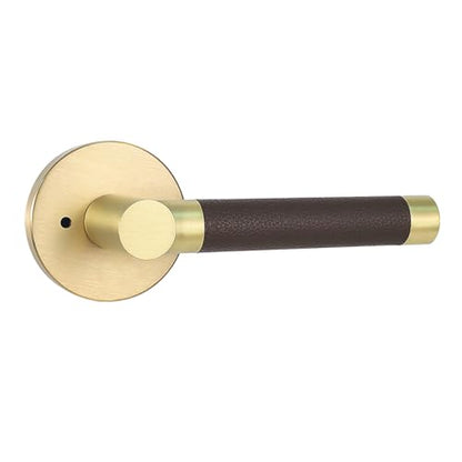 Leather Wrapped Brass Privacy Door Handle