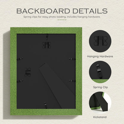 11x14 Green Wood Grain Frame (Green Frame Green Mat / 11x14)