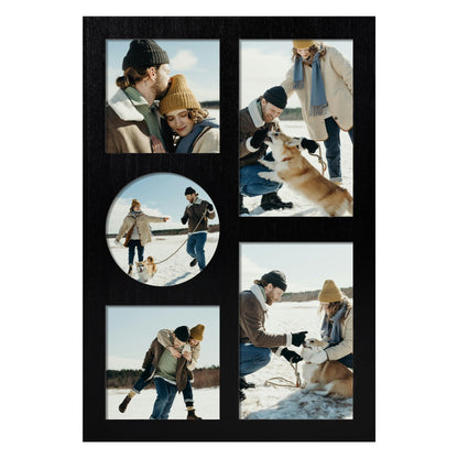 Picture Frame Collage for 4x6 and 4x4 Photos (Rustic Black / 9x13in (1Pack))