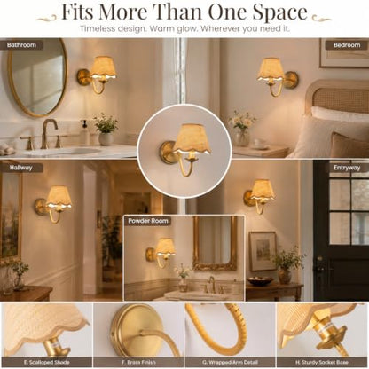 Boho Rattan Wall Sconce