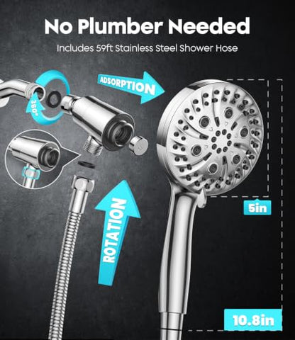 5.9" High Pressure Fixed Shower Head