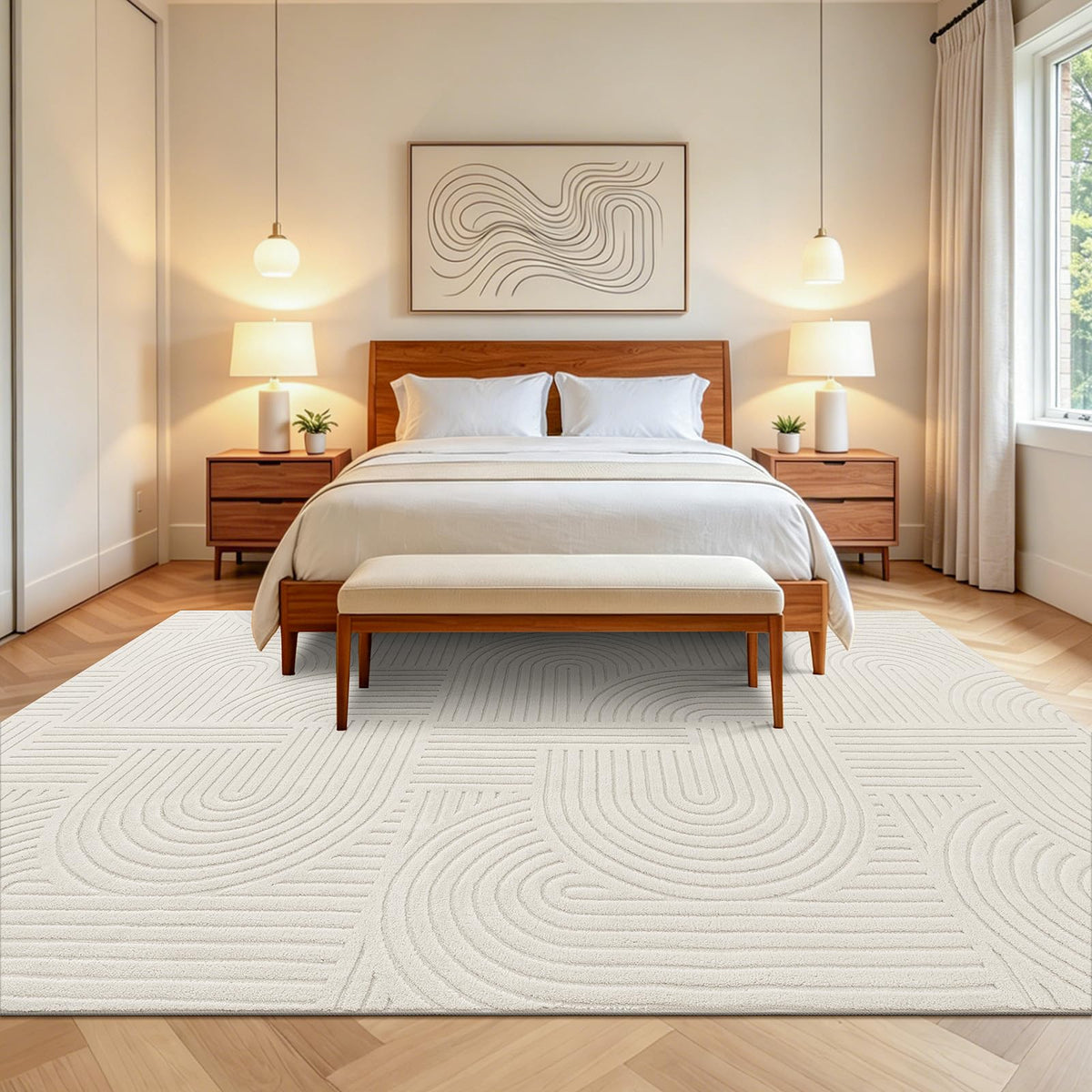 6x9 Area Rugs for Living Room (6' x 9' (Rectangular) / Cream)
