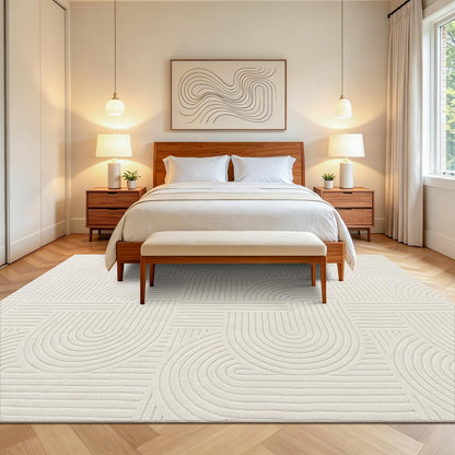 6x9 Area Rugs for Living Room (6' x 9' (Rectangular) / Cream)