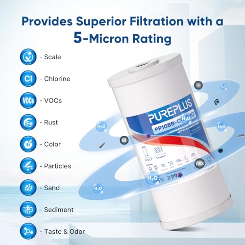 10" x 4.5" Whole House Scale Inhibitor & Sediment Filter Compound for Well