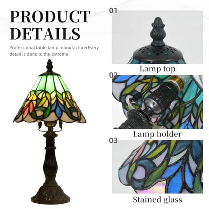 Tiffany Table Lamp Stained Glass Lamp Suitable for LED E26 Bulb