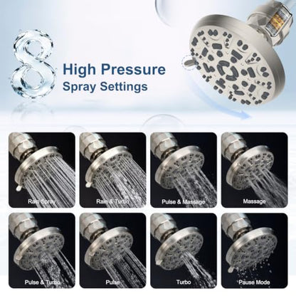 7'' Round High Pressure Filtered Rainfall Shower Head