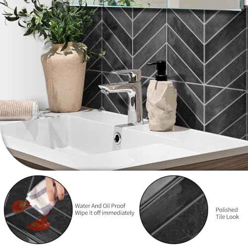 10 Sheets Thicker Herringbone Peel and Stick Backsplash