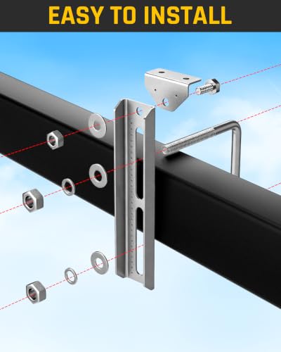 8"/10"/12" Boat Trailer Bunk Brackets 4 Pack, Heavy Duty Swivel Top