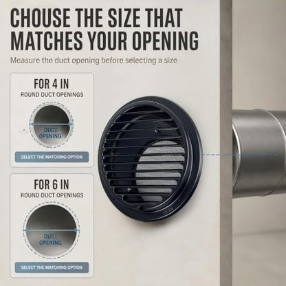 6inch Stainless Steel Vent Cover (Flat 6inch (No Hood))