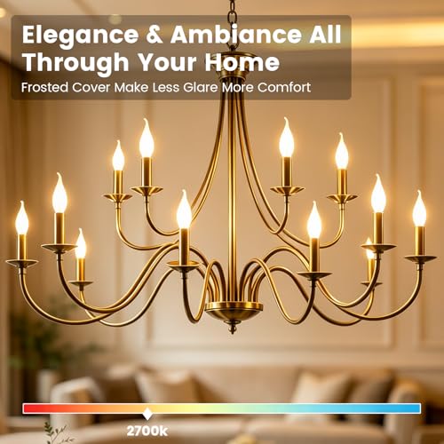 E12 LED Frosted Candelabra Light Bulbs (Frosted-4w-6 Pack)