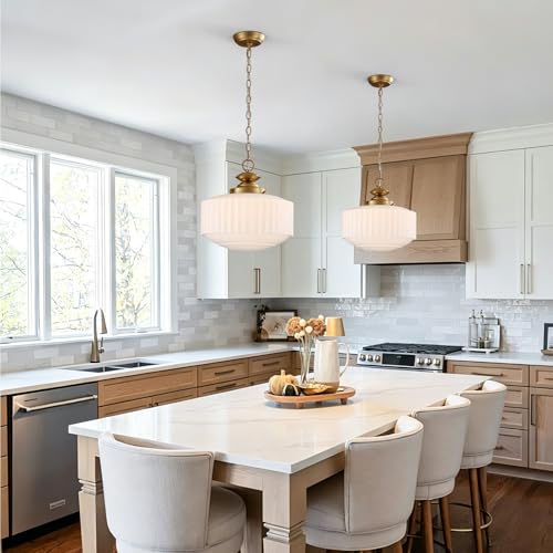 Vintage Milk Glass Pendant Light