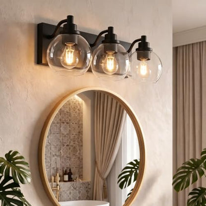 Bathroom Light Fixtures (Black / 3-Light)