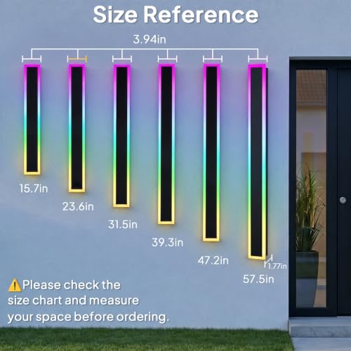 2 Pack RGB Outdoor Wall Lights