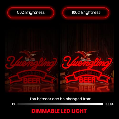 Yuenglin Neon Sign LED Beer Light for Home Bar Man Cave Wall Decor (red)