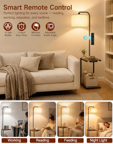 Floor Lamp with Table & Remote