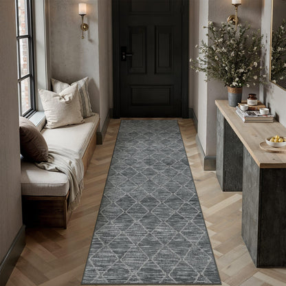 2x8 Runner Rugs Black Washable Hallway Rug (L| Black / 2' x 8' (Runner))