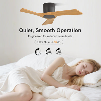 36 Inch Ceiling Fan without Light (Dark Gray/Beech Wood / 36")