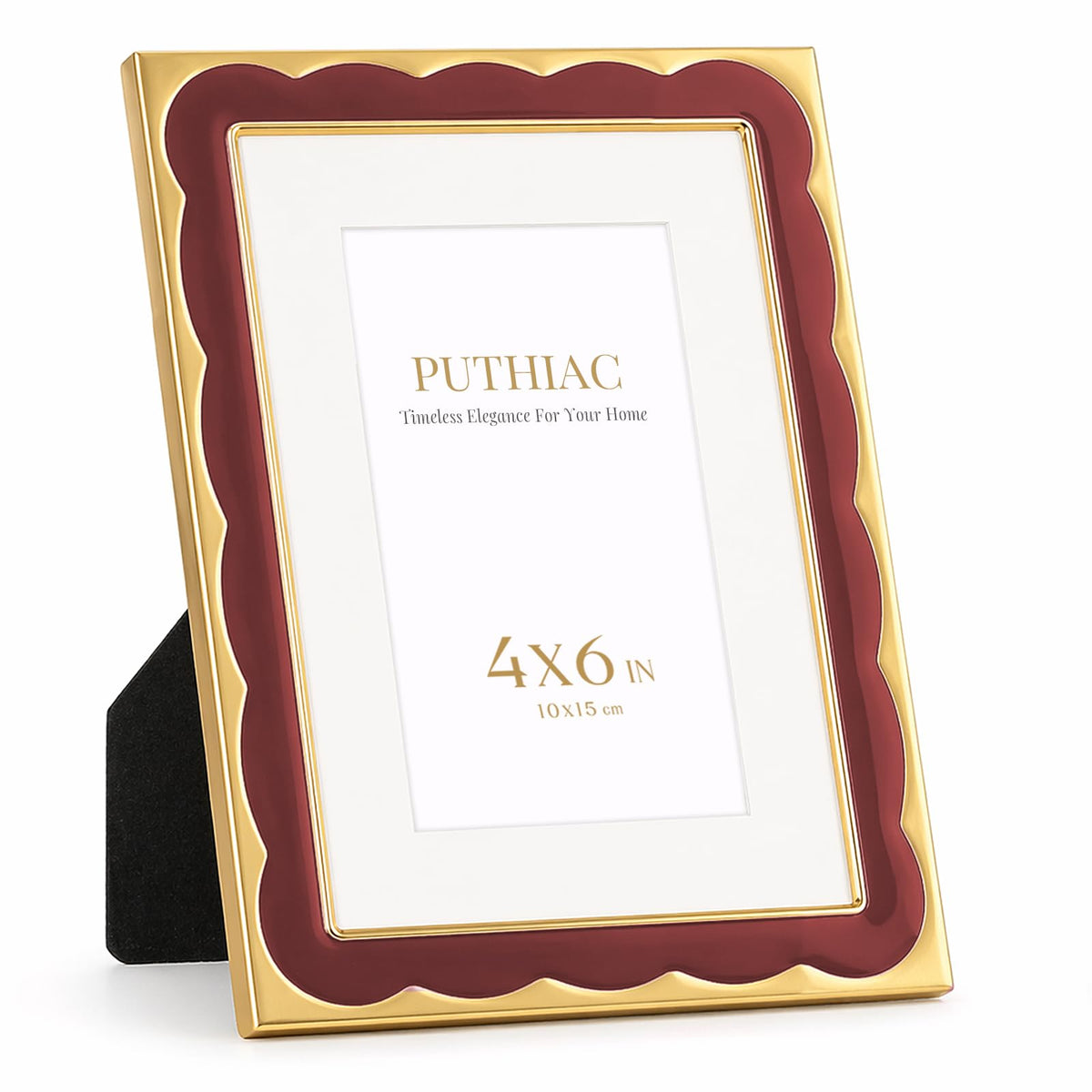 4x6 Scalloped Enamel Picture Frame (Oxblood Burgundy / 4x6)