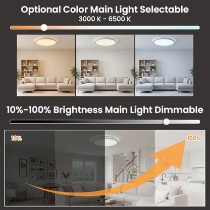 12in LED Ceiling Light with Remote Control Night Light