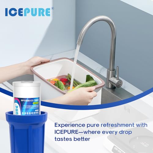 5 Micron 10" x 4.5" Whole House Sediment and Iron Manganese Resin Water Filter Compatible with GE FXHTC (PP Cotton + Iron Manganese Resin / 3 Count (Pack of 1))
