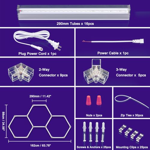 LED Hexagon Blacklights