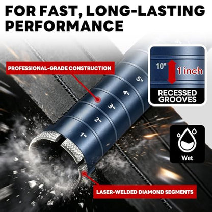 Core Drill Bit with Etched Depth Scale