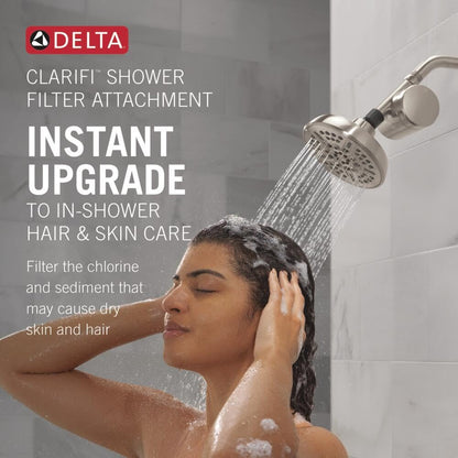 8 Setting Shower Head Brushed Nickel with Clarifi Standard Shower Filter Attachment with Filter (Satin Nickel)