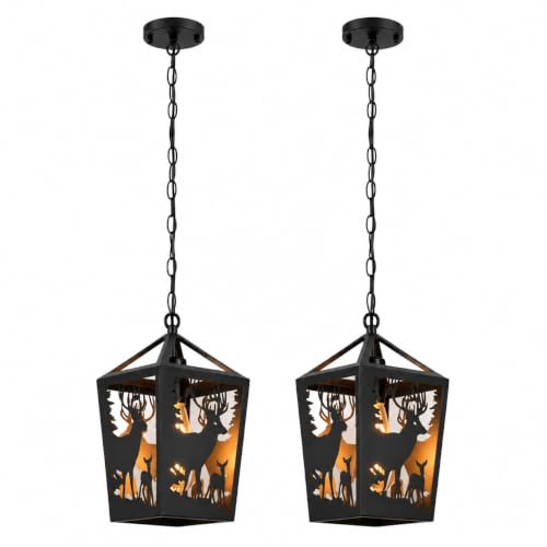 Farmhouse Rustic Semi Flush Mount Ceiling Light Fixture