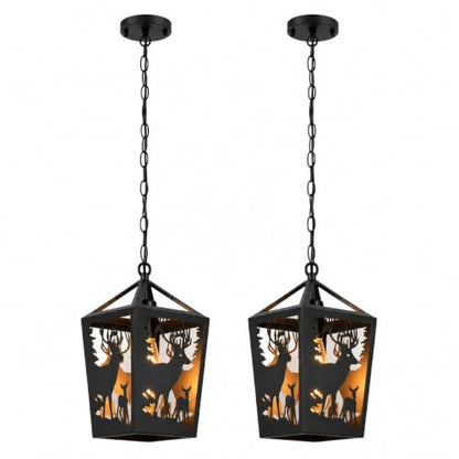 Farmhouse Rustic Semi Flush Mount Ceiling Light Fixture