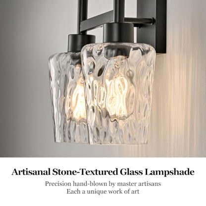 Stone Textured Glass Wall Sconce