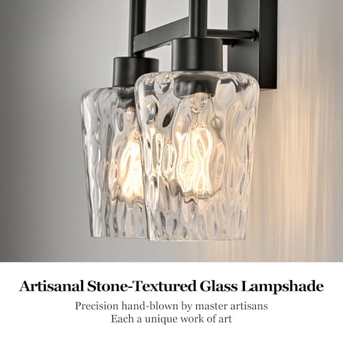 Stone Textured Glass Wall Sconce