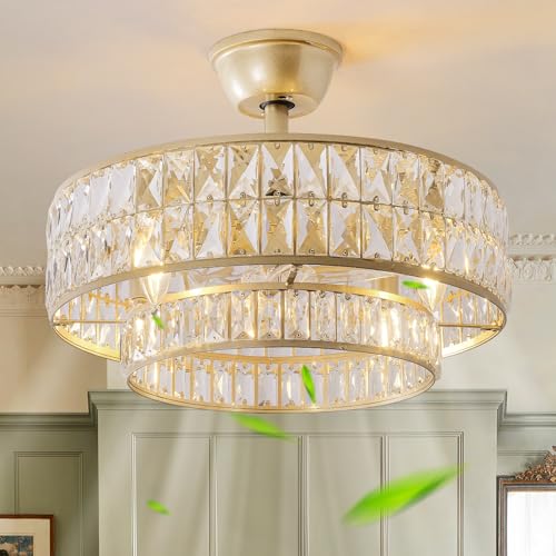 20" Gold Fandelier Ceiling Fan with Light